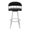 Armen Living Valerie 26"  Swivel Black Faux Leather Bar and Counter Stool in Brushed Stainless Steel Finish LCVLBABSBL26 - alternate 5